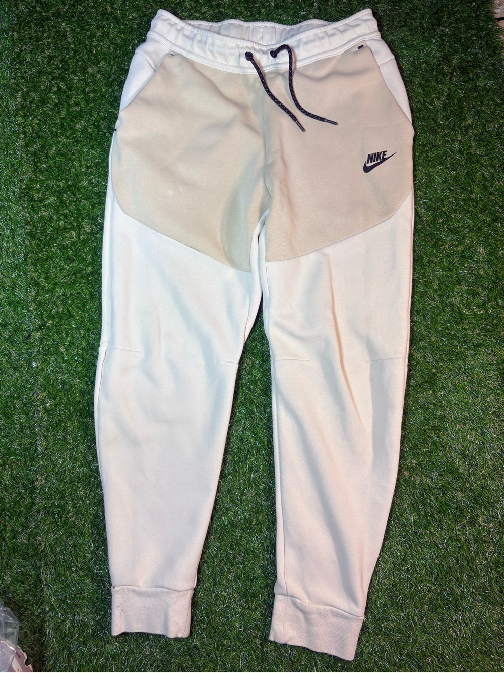 Nike Kids Two-Tone Cream & White Joggers